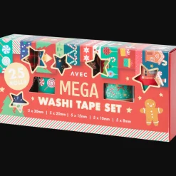 Action Karten<Avec Washi-Tape-Set mit Weihnachtsprint