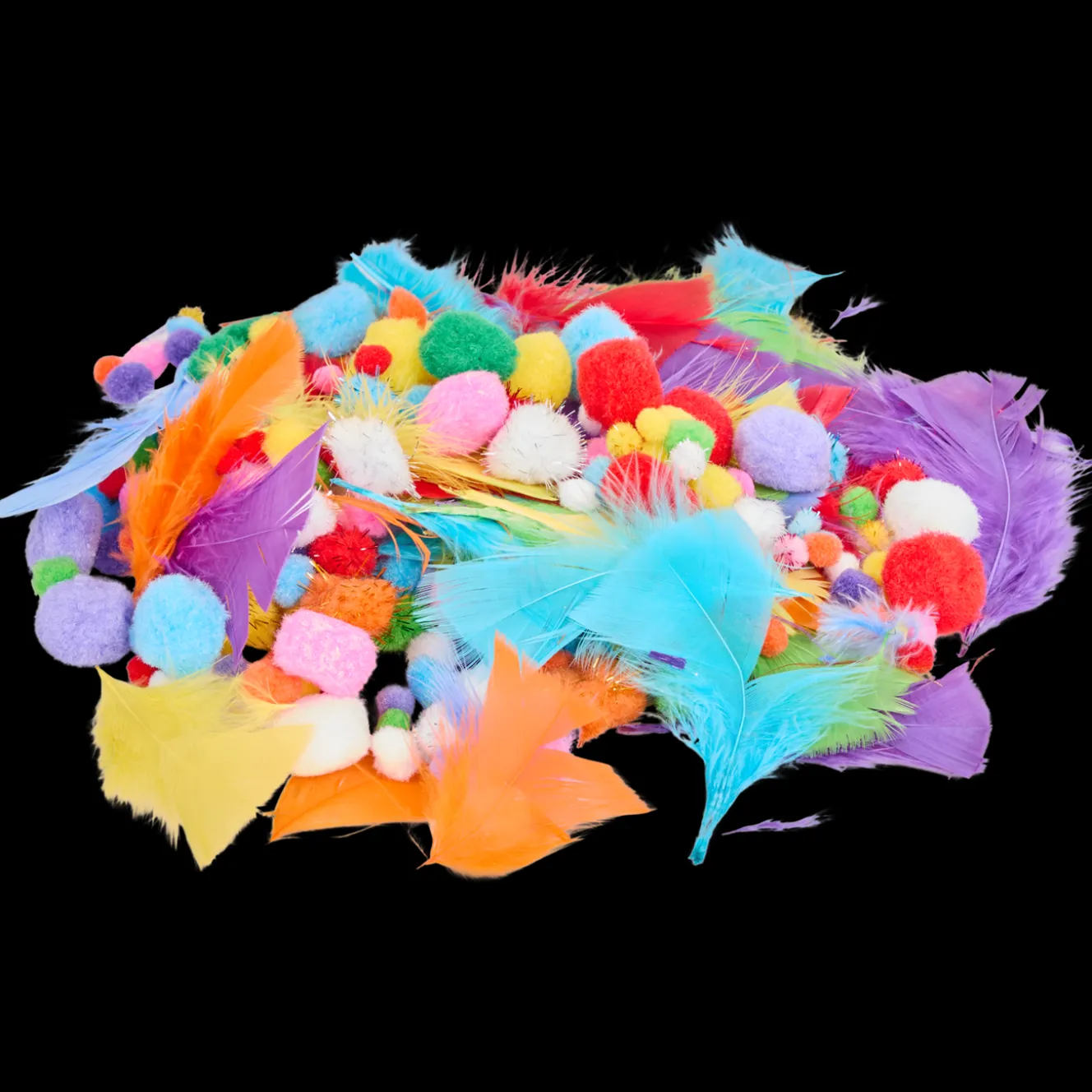 Action Basteln<Bastelfedern und Pompons