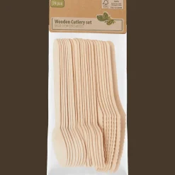 Action Partyartikel<Besteckset aus Holz