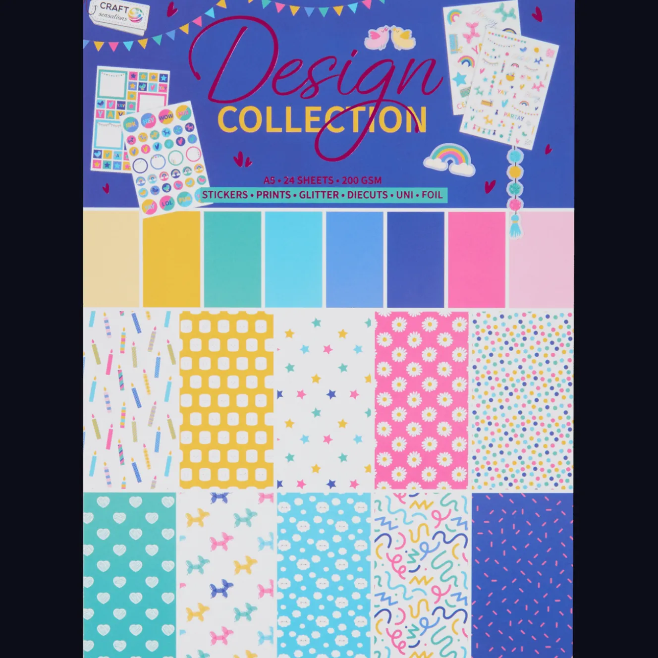 Action Karten<Craft Sensations Bastelpapierblock A5