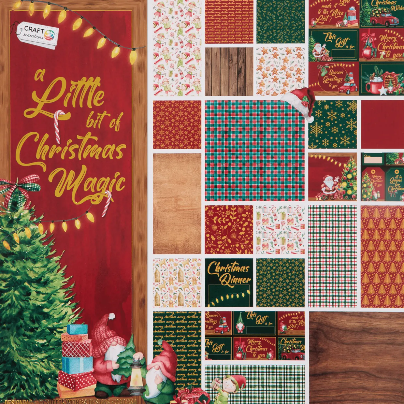 Action Karten<Craft Sensations Weihnachtspapierblock