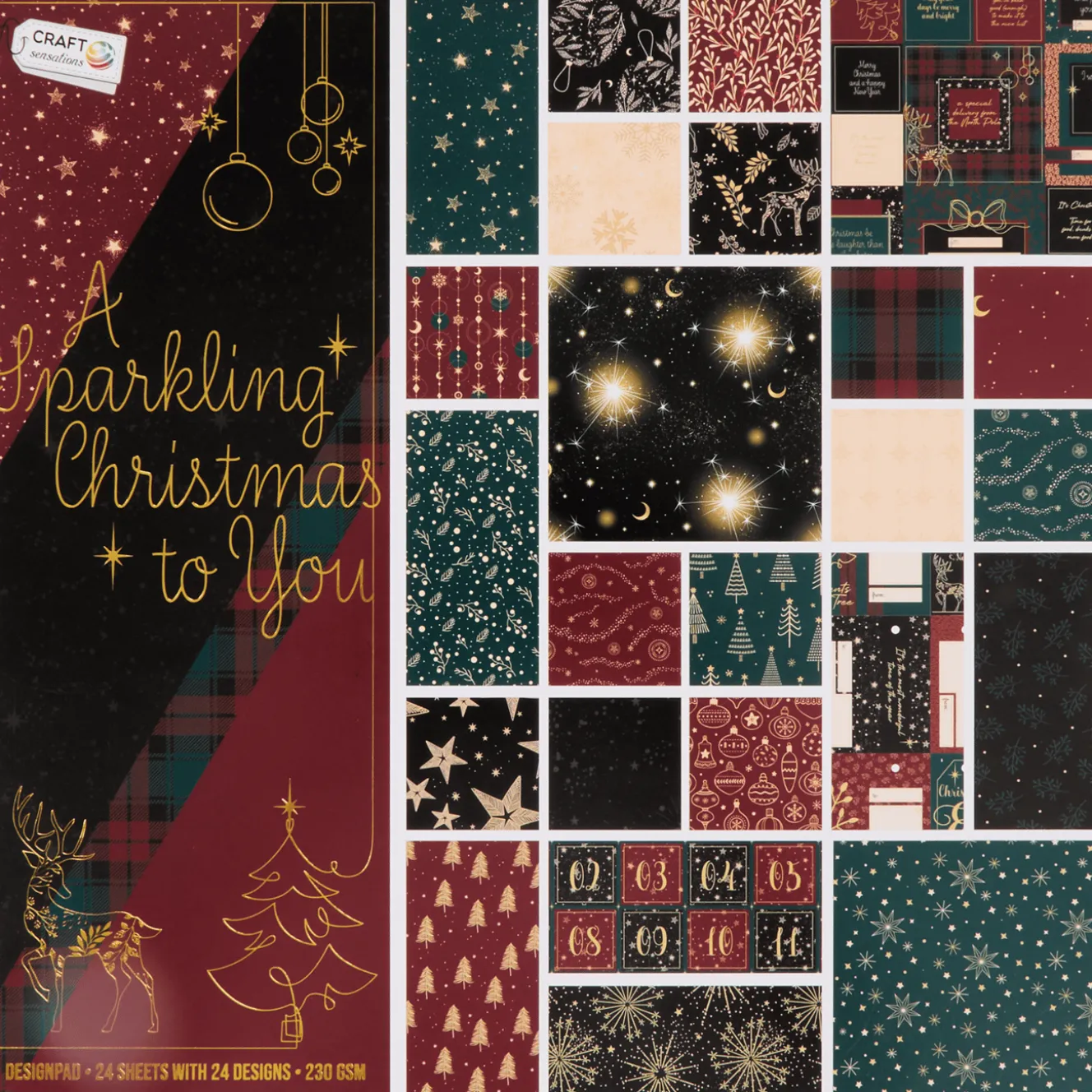 Action Karten<Craft Sensations Weihnachtspapierblock