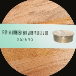 Action Wohnaccessoires<Metalldose mit Holzdeckel