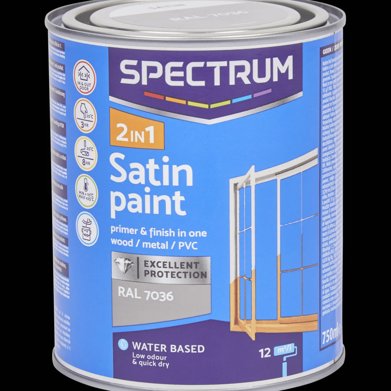 Spectrum Farbe<2-in-1 Seidenglanzlack RAL 7036