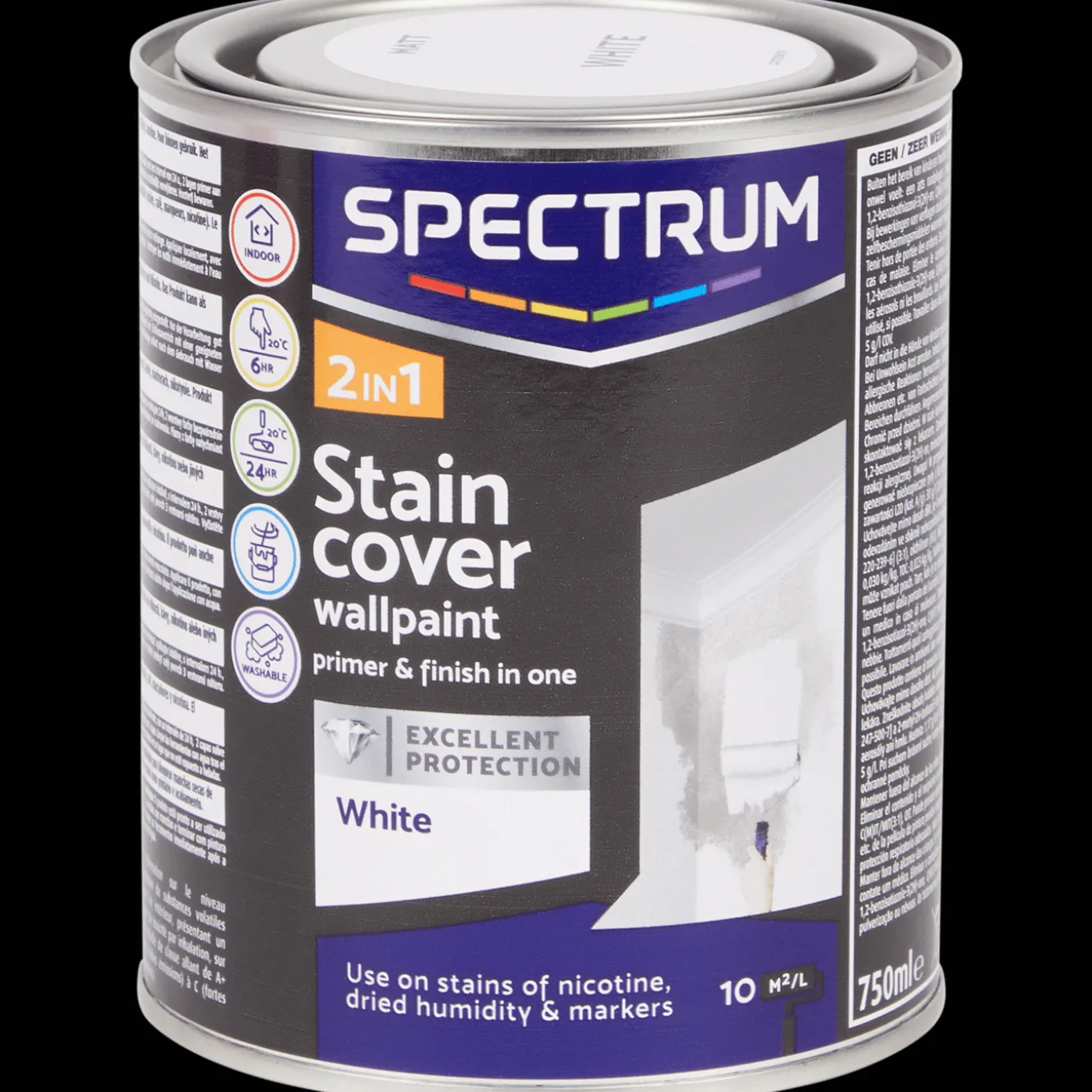 Spectrum Farbe<2-in-1 Wandfarbe Fleckenabdeckung Weiß